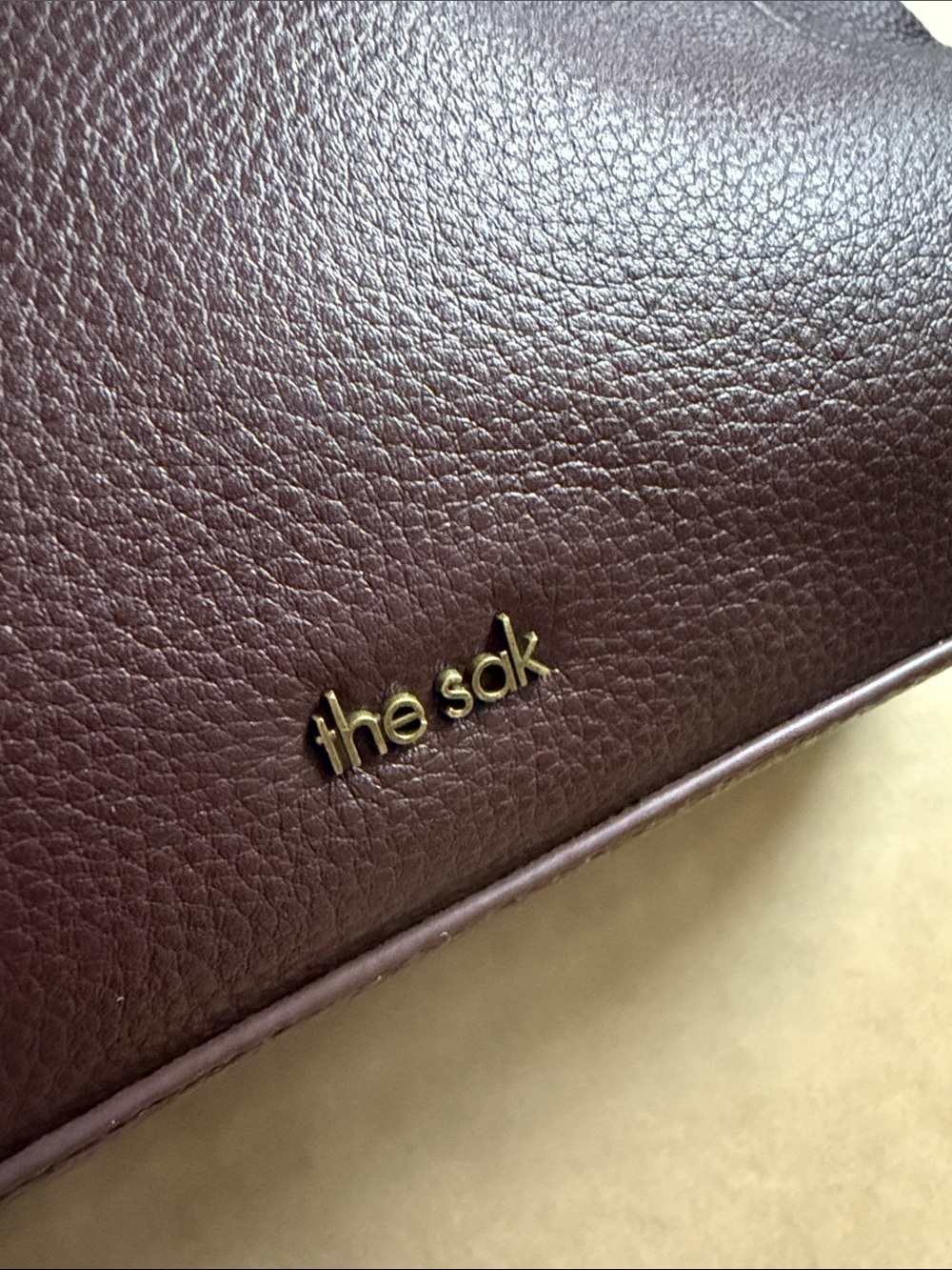 NWOT The Sak Melrose Leather Crossbody Bag Dark Brown Adjustable Strap